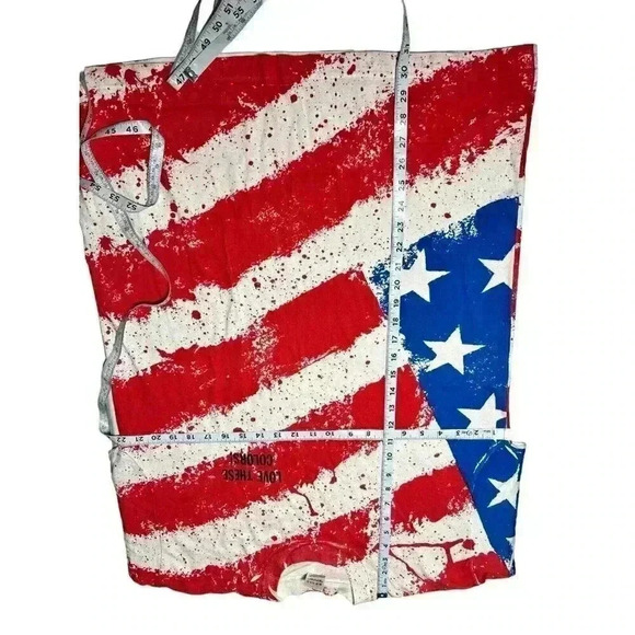 Vintage Single Stitch T Shirt XL Flag Print Fruit Of The Loom Made In USA - Picture 5 of 7